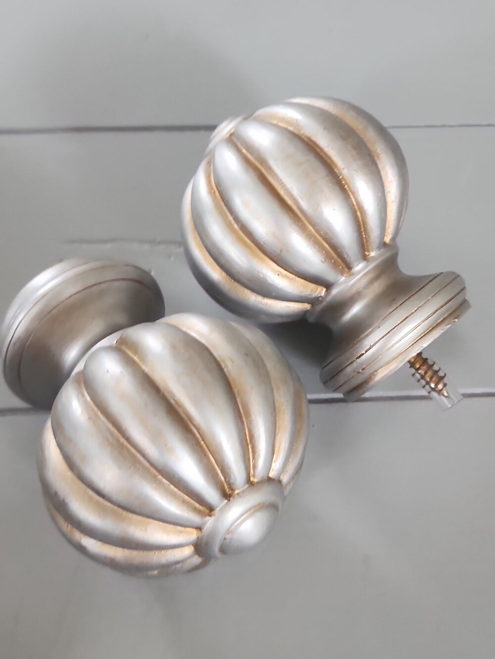 TRAX Ball Decorative Drapery Hardware Finials Curtain Rod Ends 23576 Silver